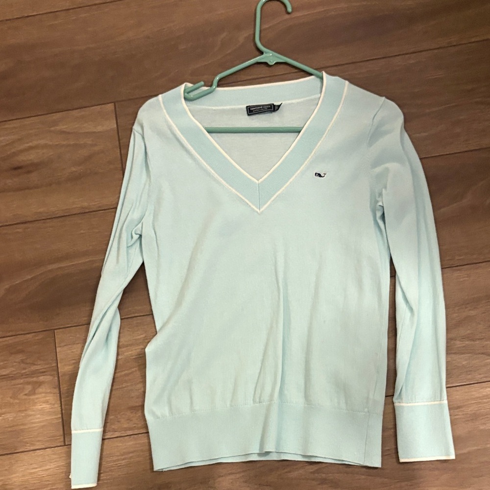 Vineyard Vines Sky Blue V-Neck Sweater